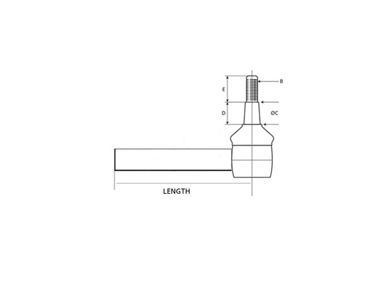 ROTULA DIRECCIÓN ESPIGA REGULABLE L=367 mm Adaptable John Deere Serie 20/30/40/50 (AT27134)
