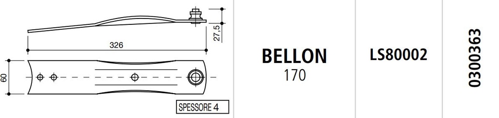 SOPORTE CUCHILLAS SEGADORA ROTATIVA BELLON 170 LS80002