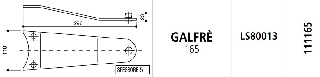 SOPORTE CUCHILLAS SEGADORA ROTATIVA GALFRE 165 LS80013