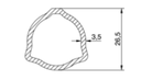 TUBO TRANSMISION TRIANGULAR 26.5x3.5x3000 mm