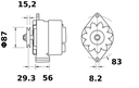 Alternador MAHLE MG438 Adapt. JOHN DEERE
