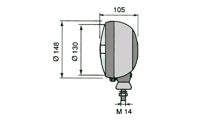 FARO TRACTOR 12V 45/40W - 24V 55/50W CON LUZ POSICIÓN HORIZONTAL IZQUIERDO