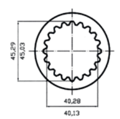 ADAPTADOR TOMA DE FUERZA 1-3/4" Z.20 (HEMBRA) A 1-3/8" Z.6 (MACHO)