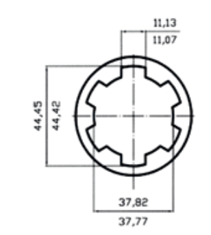 ADAPTADOR TOMA DE FUERZA 1-3/4" Z.6 (HEMBRA) A 1-3/8" Z.6 (MACHO)