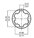ADAPTADOR TOMA DE FUERZA 1-3/4" Z.6 (HEMBRA) A 1-3/8" Z.6 (MACHO)