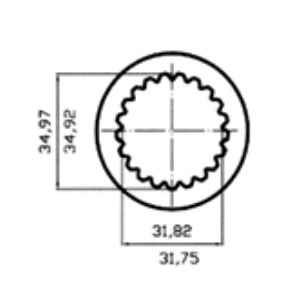 ADAPTADOR TOMA DE FUERZA 1-3/8" Z.21 (HEMBRA) A 1-3/8" Z.6 (MACHO)