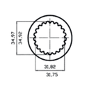 ADAPTADOR TOMA DE FUERZA 1-3/8" Z.21 (HEMBRA) A 1-3/8" Z.6 (MACHO)