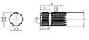 ADAPTADOR TOMA DE FUERZA 1-3/8" Z.6 (HEMBRA) A 1-3/8" Z.21 (MACHO)