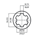 ADAPTADOR TOMA DE FUERZA 1-3/8" Z.6 (HEMBRA) A 1-3/8" Z.6 (MACHO)