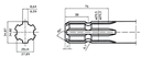 ADAPTADOR TOMA DE FUERZA 1-3/8" Z.6 (HEMBRA) A 1-3/8" Z.6 (MACHO)