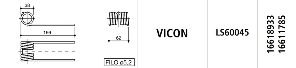 MUELLE ROTOEMPACADORA VICON LS60045