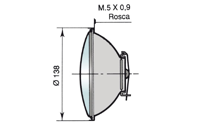 OPTICA IZQUIERDA EBRO 12V 45/40W HOMOLOGADA "E"