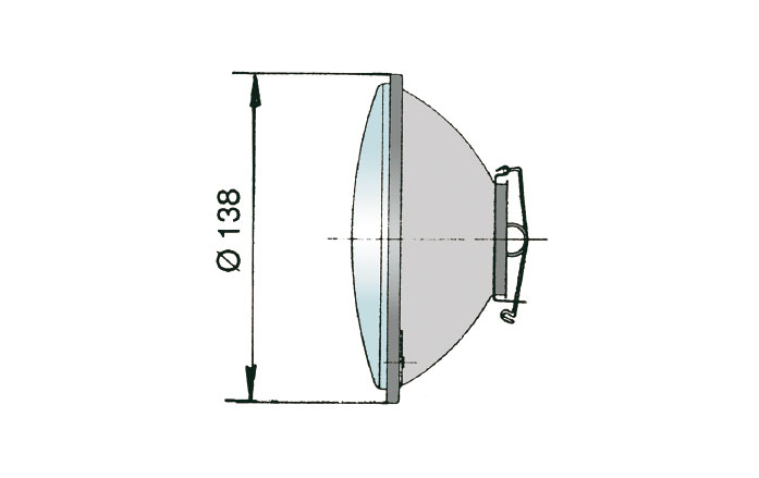OPTICA DELANTERA 12V 45/40W ADAPTABLE A JOHN DEERE HOMOLOGACIÓN "E"