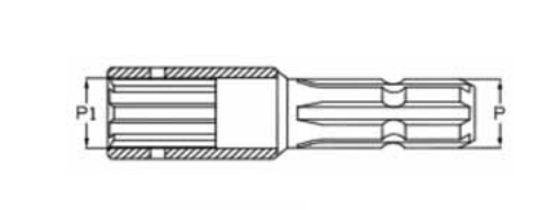[MGD307.3] ADAPTADOR / ALARGADOR TOMA DE FUERZA Ø 30mm para chaveta de 8mm (HEMBRA) A 1-3/8" Z.6 (MACHO)