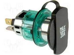 [DEA14.0878] BASE TOMA CORRIENTE CON LUZ Y TAPA (ENCENDEDOR) 12V 20A