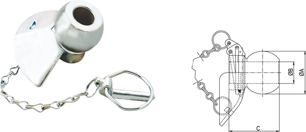 BOLA DE ENGANCHE RAPIDO CON CONO Y PASADOR 64x28mm