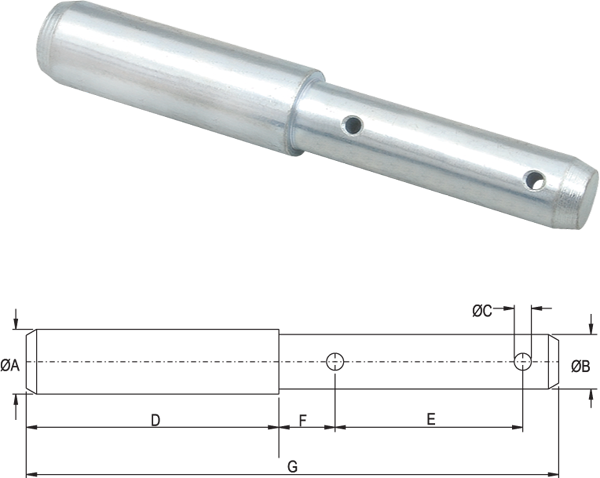 [KEXDIP2825D] BULON-PASADOR 2 MEDIDAS 28/22X180mm  DIP2825D