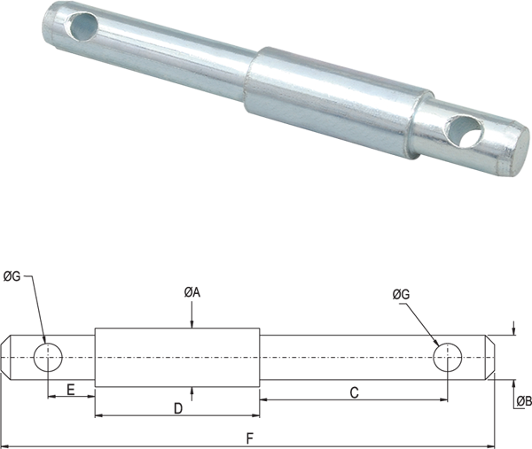 [KEXDIP2509] BULÓN-PASADOR 2 MEDIDAS 19/25/19x210 mm con ojales de 12 mm