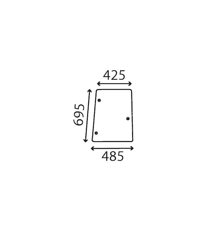 [GDC3406669] CRISTAL LATERAL MOVIL DERECHO ABOMBADO-TINTADO Adapt. a CASE IH / Mc CORMICK