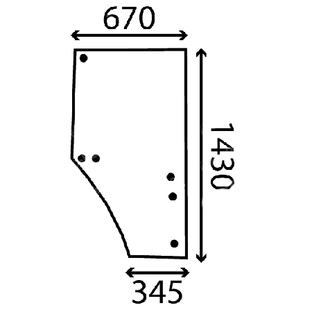 [GDC2705271] CRISTAL PUERTA DERECHA TINTADO - ABOMBADO ADAPT. A JOHN DEERE S. 6000/7000