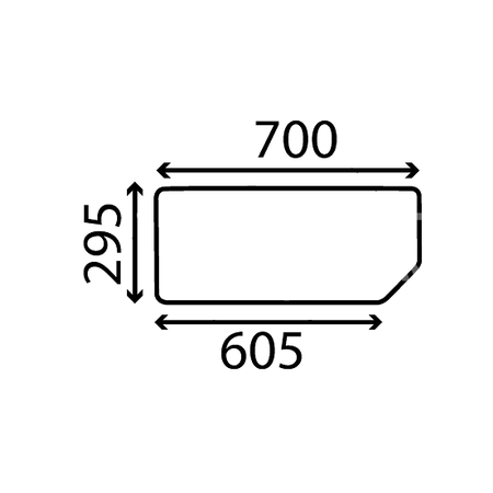 [GDC2605977] CRISTAL TRASERO INFERIOR PORTON PLANO, TINTADO 296 X 702 mm