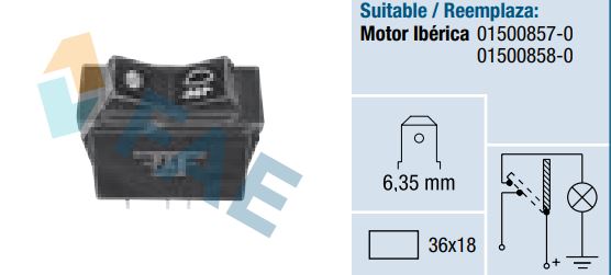 [FAE62630] Interruptor antiniebla posterior FAE 62630 Ebro - Motor Ibérica
