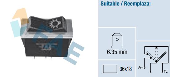 [FAE62411] Interruptor luces tablero universal FAE 62411