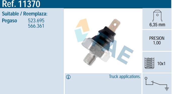 [FAE11370] Sensor presión aceite FAE 11370