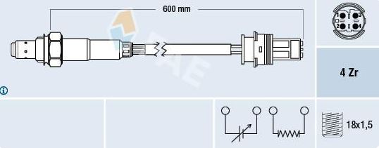 [FAE77338] Sonda Lambda FAE 77338