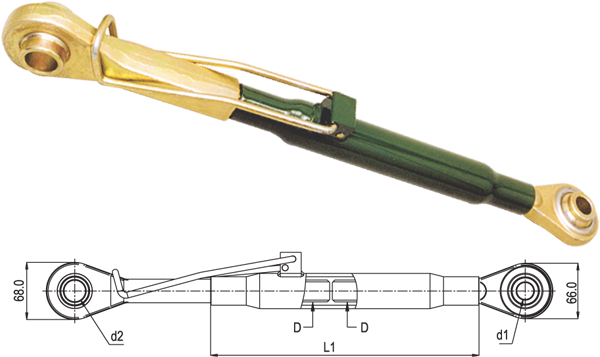 [KEXKTLJD22U] TERCER PUNTO CAT. 2-2 550-760 mm ADAPTABLE A JOHN DEERE