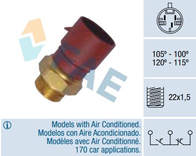[FAE38040] Termocontacto doble ventilador o 2 velocidades FAE 38040